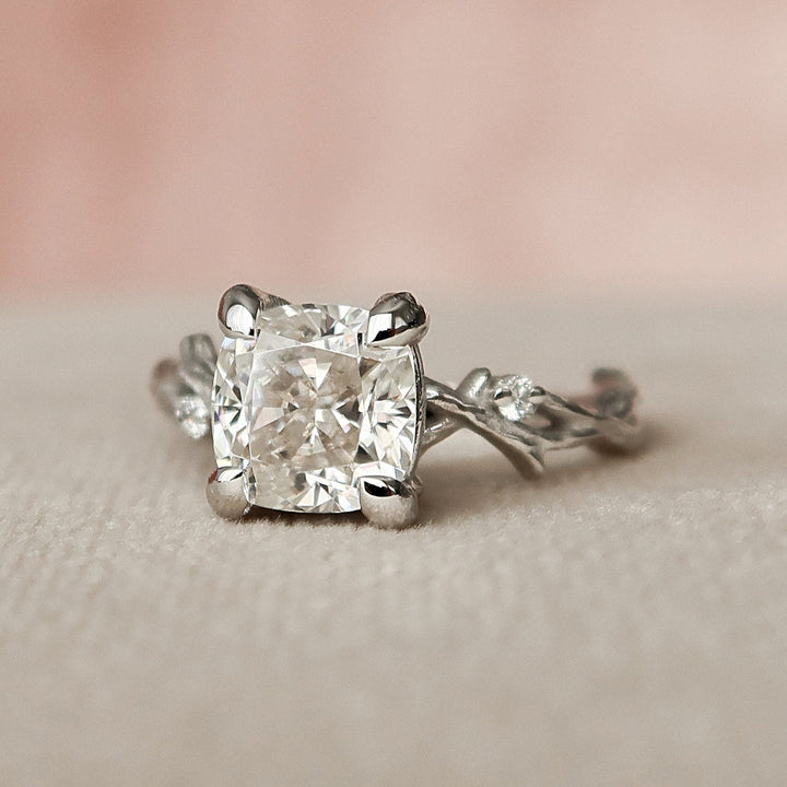 Elongated Cushion Cut Diamond Ring, Moissanite Diamond Wedding Ring
