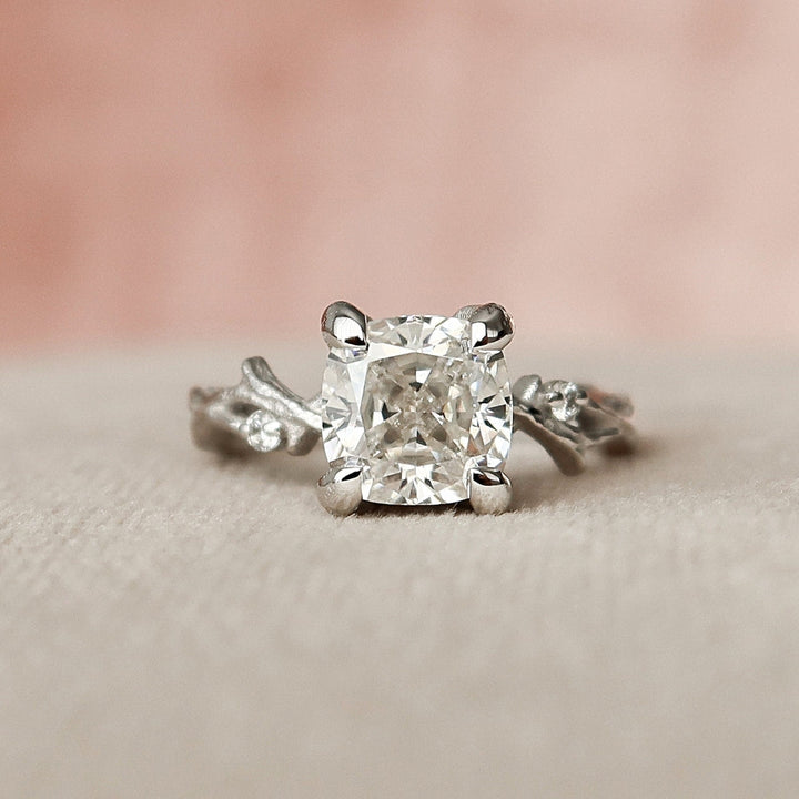 Elongated Cushion Cut Diamond Ring, Moissanite Diamond Wedding Ring