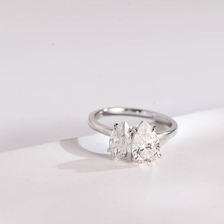 Dazzling Perfection 4.50 CT Pear Cut Moissanite Wedding Ring