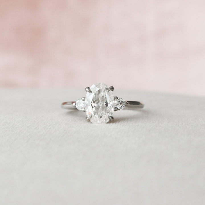 Oval Engagement Ring, 2.47 CT Oval Cut Hidden Halo Moissanite Anniversary Gift Ring