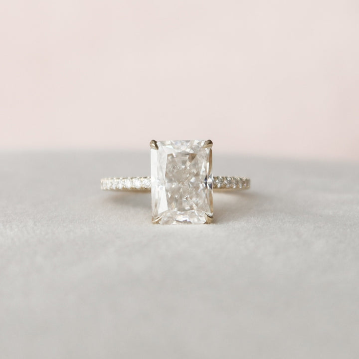 Radiant Cut Hidden Halo Anniversary Ring - Personalized Luxury