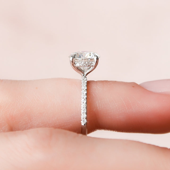 Beautiful 2.45 CT Round Cut Hidden Halo Moissanite Handmade Ring