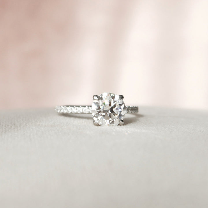 Beautiful 2.45 CT Round Cut Hidden Halo Moissanite Handmade Ring