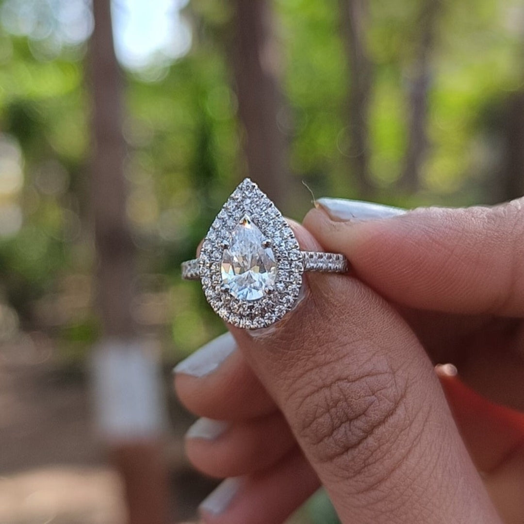 Beautiful Pear Cut Diamond Anniversary Ring