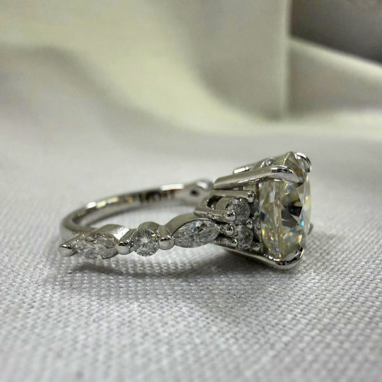 Elegant Cushion Moissanite Ring in Classic Prong Setting