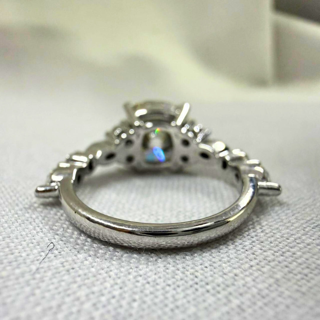 Elegant Cushion Moissanite Ring in Classic Prong Setting