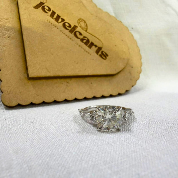 Elegant Cushion Moissanite Ring in Classic Prong Setting