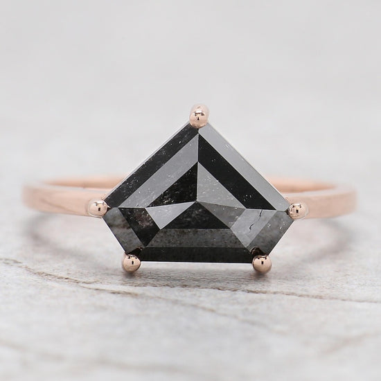 Moissanite Pentagon Rose Gold Solitaire Diamond Ring