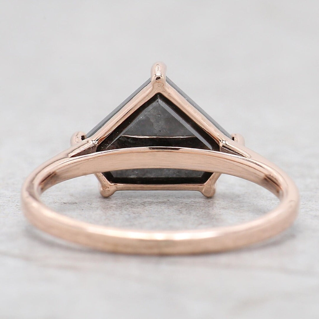 Moissanite Pentagon Rose Gold Solitaire Diamond Ring