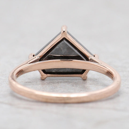 Moissanite Pentagon Rose Gold Solitaire Diamond Ring