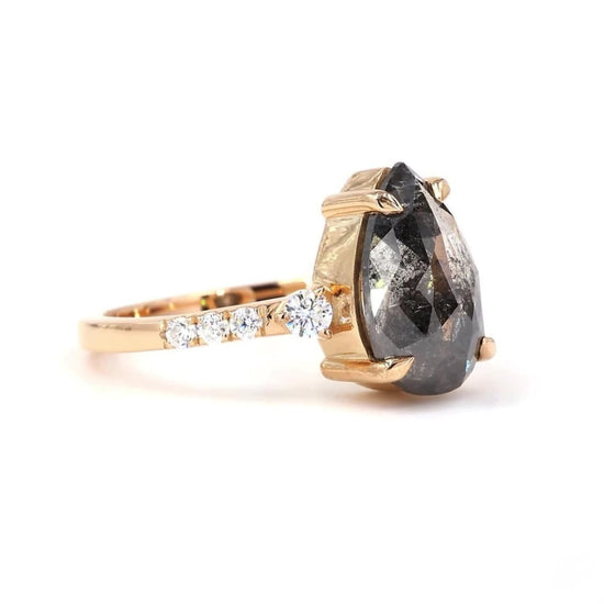 Pear Cut Moissanite Diamond Unique Vintage Engagement Ring