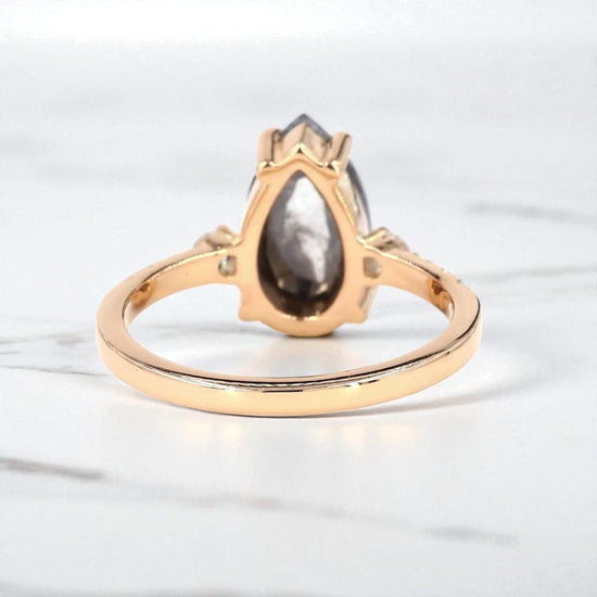 Pear Cut Moissanite Diamond Unique Vintage Engagement Ring