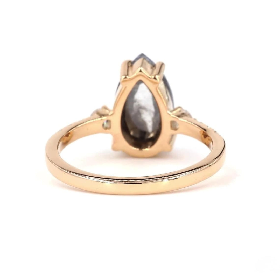 Pear Cut Moissanite Diamond Unique Vintage Engagement Ring