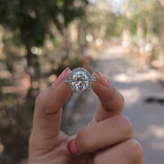 Dewdrop Oval Cut Diamond Handmade Ring