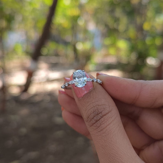 Twin Oval Cut Diamond Handmade Ring