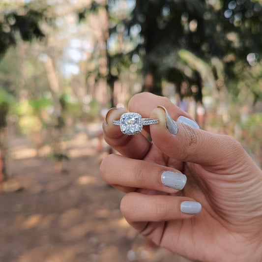 Queen Cushion Cut Diamond Anniversary Ring