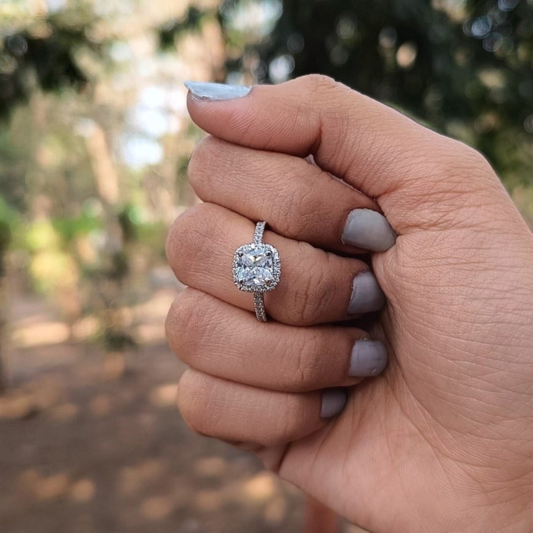 Queen Cushion Cut Diamond Anniversary Ring