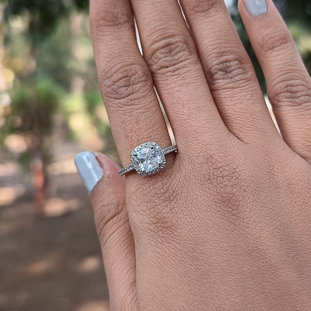 Queen Cushion Cut Diamond Anniversary Ring