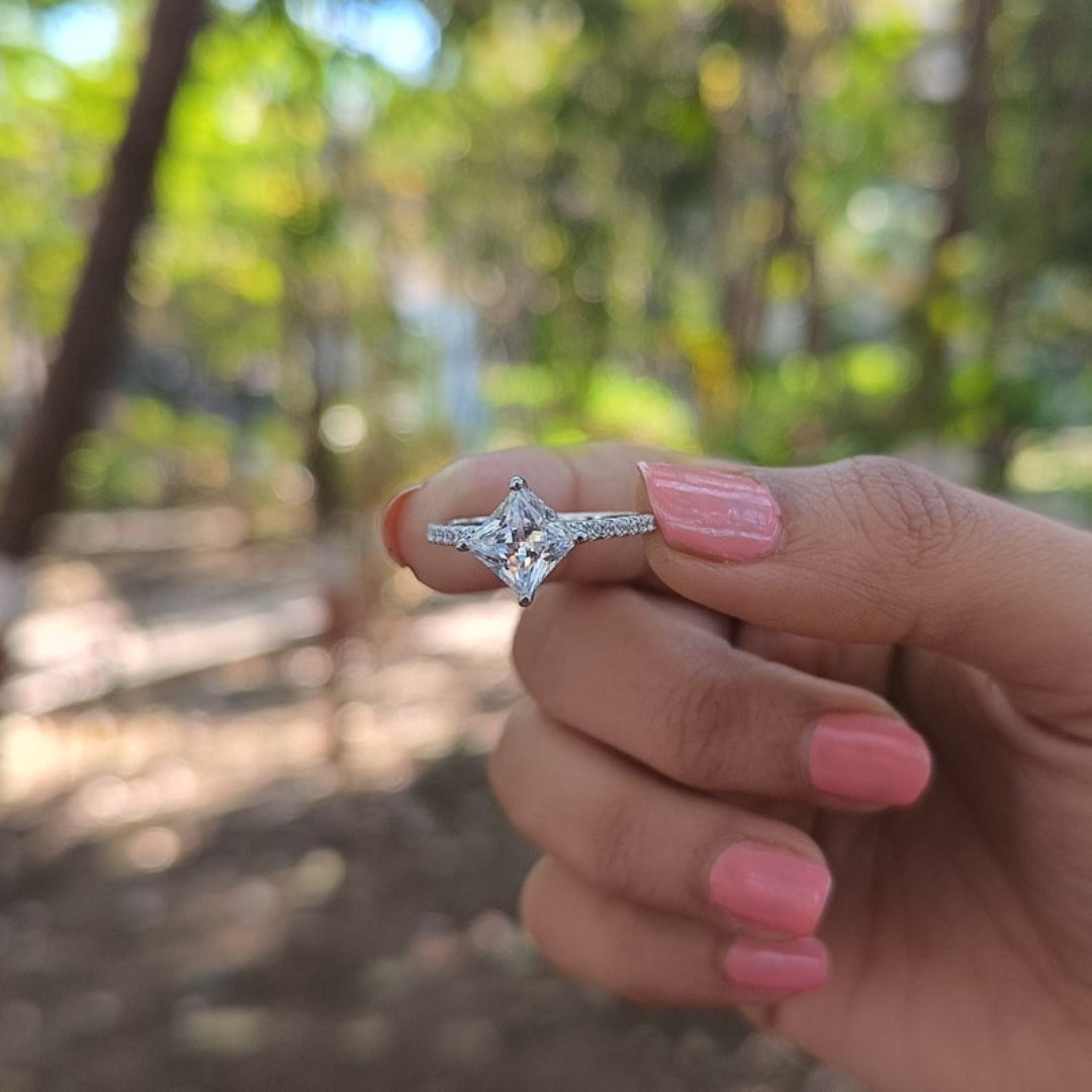 Arrow Princess Cut Diamond Anniversary Ring