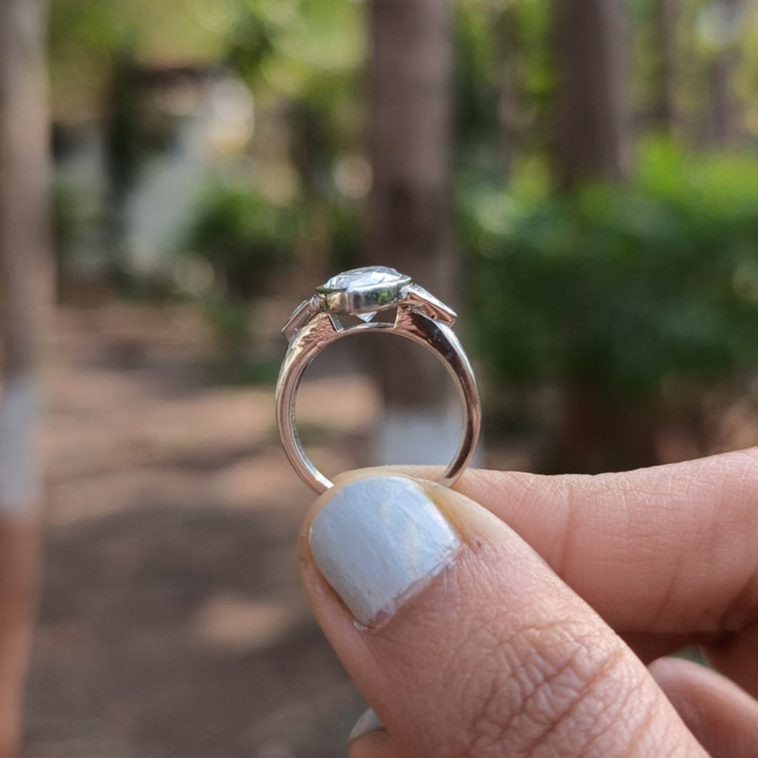 Teardrop Marquise Cut Diamond Handmade Ring