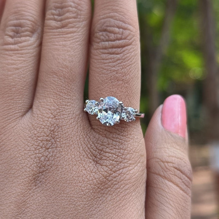 Dainty Oval Cut Diamond Engagement Ring