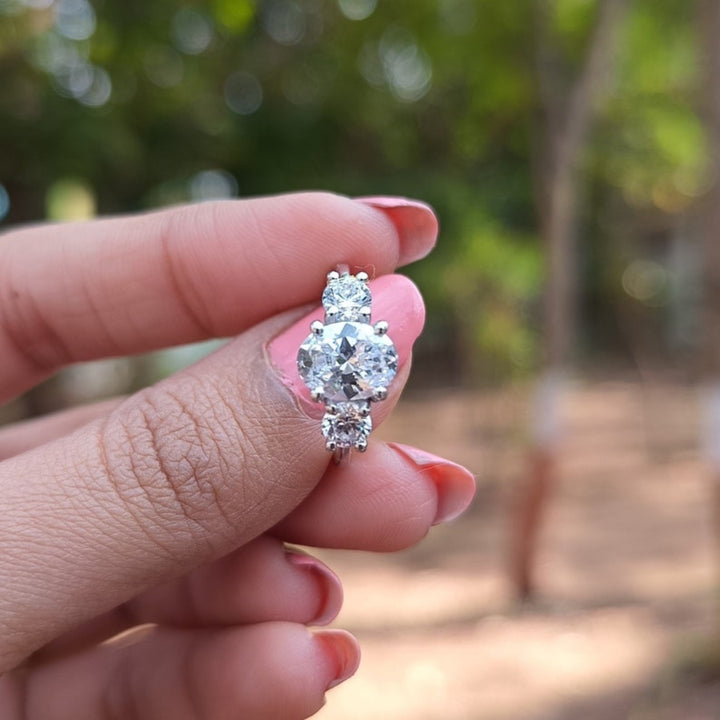 Dainty Oval Cut Diamond Engagement Ring