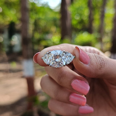 Statesque Cushion Cut Diamond Anniversary Ring