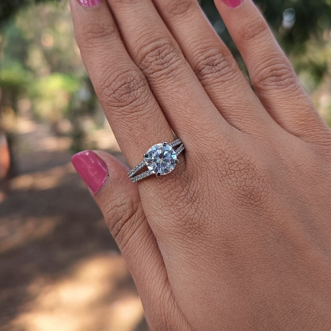 Eclectic Round Cut Diamond Anniversary Ring