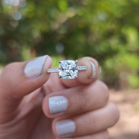 Amusing Cushion Cut Diamond Wedding Ring