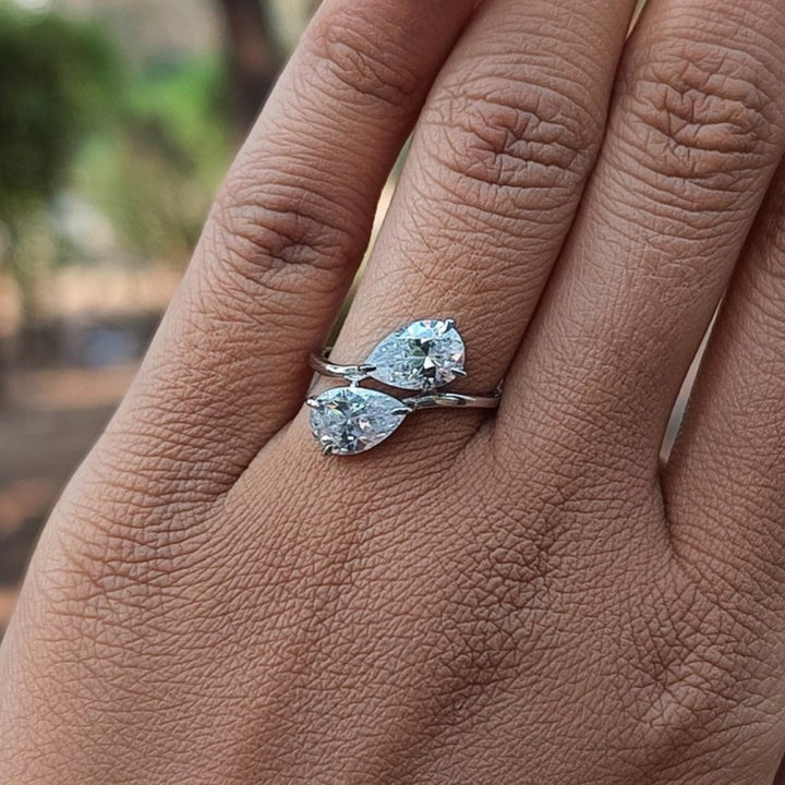 Eye-catching Pear Cut Diamond Engagement Ring