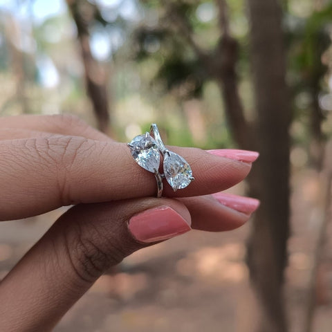 Eye-catching Pear Cut Diamond Engagement Ring