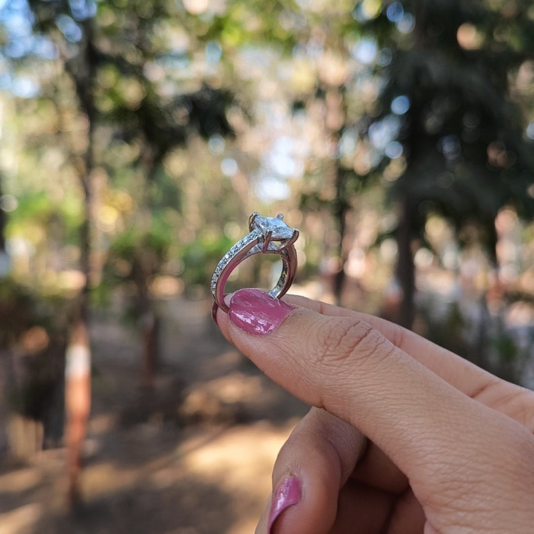 Festive Princess Cut Diamond Wedding Ring