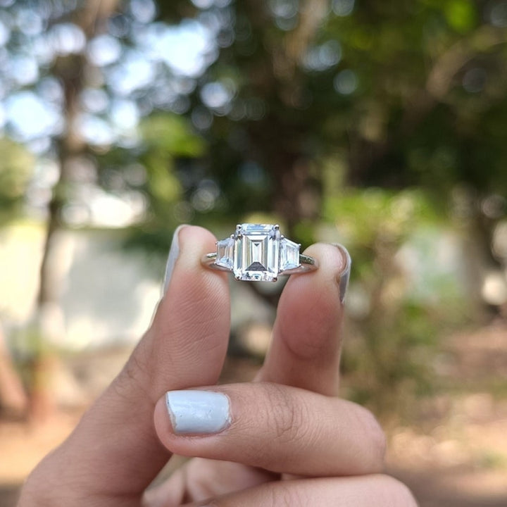 Luster Emerald Cut Diamond Handmade Ring