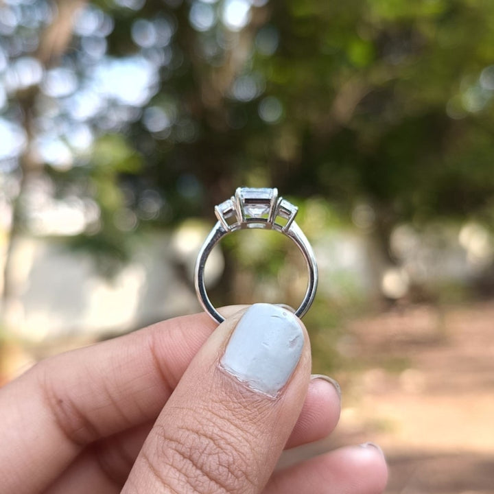 Luster Emerald Cut Diamond Handmade Ring