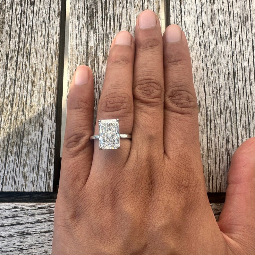 Moissanite 1.15 CT Radiant Cut Diamond Boho & Hippie Engagement Ring