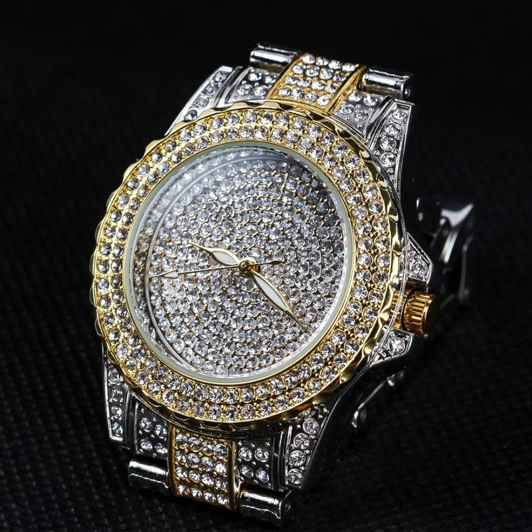 Moissanite 43.00 CT Round Cut Diamond Art Deco Watch