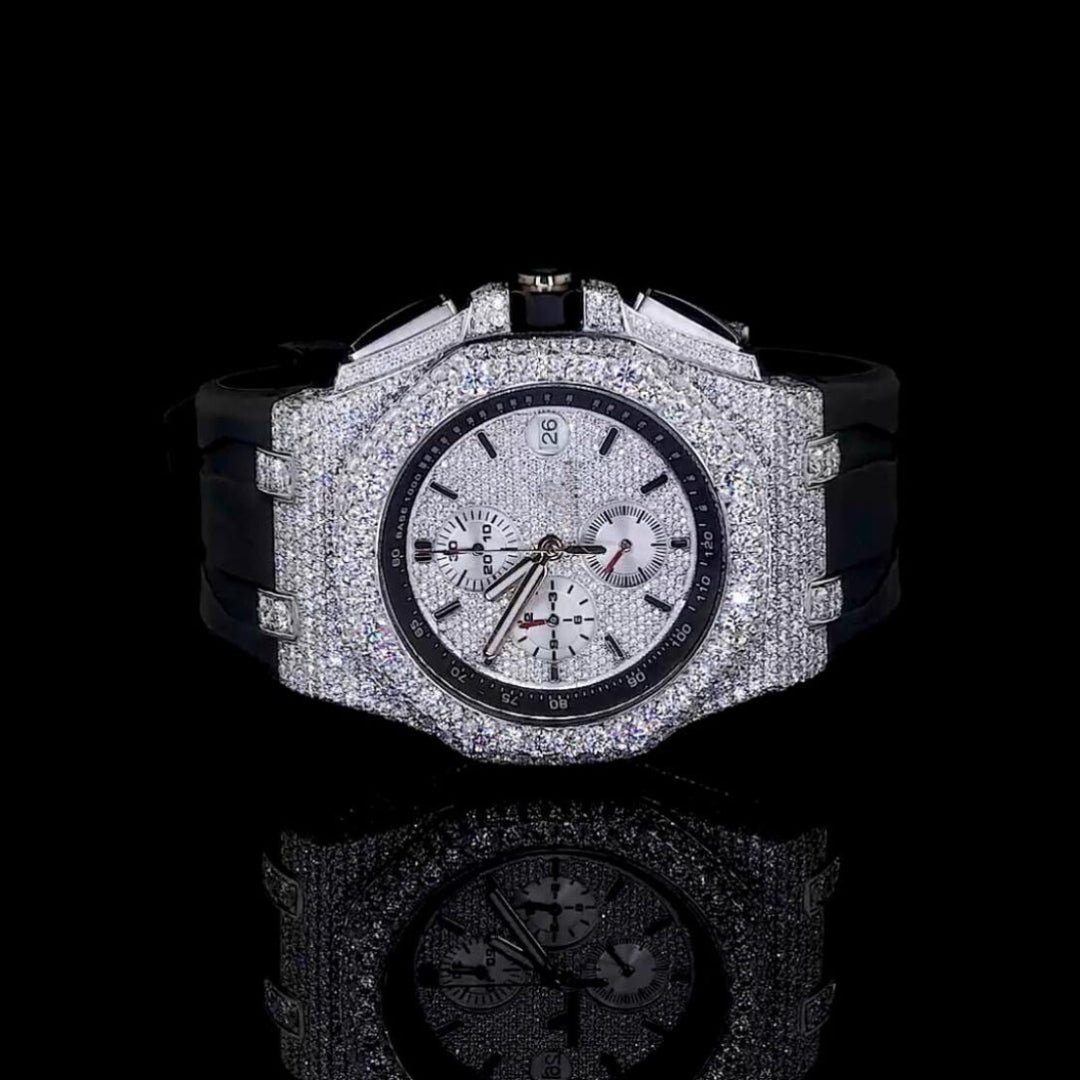 Moissanite 45.10 CT Round Cut Diamond Art Deco Watch