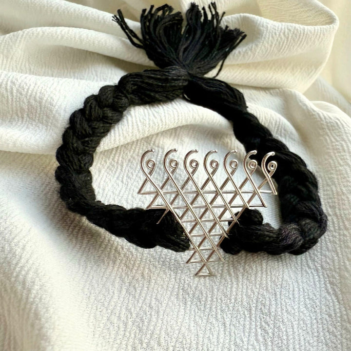 Handcrafted Silver Saraswati Yantra Bracelet - A Special Blessed Gift