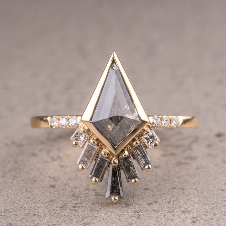 Unique 2.62 CT Kite Cut Side Stones Wedding Ring