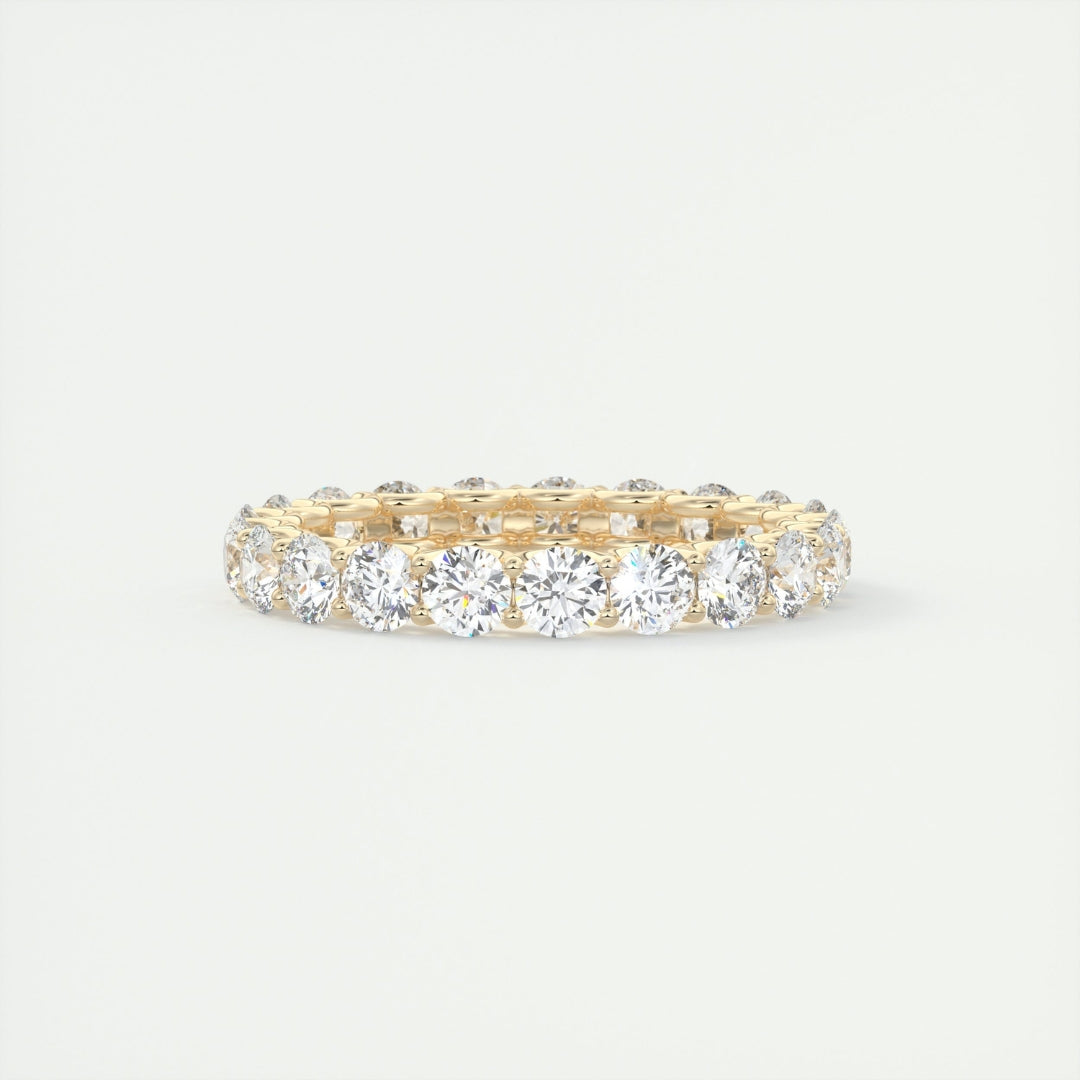 Lab Grown 2.92 CT Round Cut Diamond Art Nouveau Anniversary Band