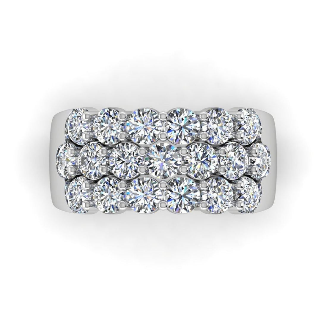 Lab Grown 3.98 CT Round Cut Diamond Mid-Century Anniversary Band