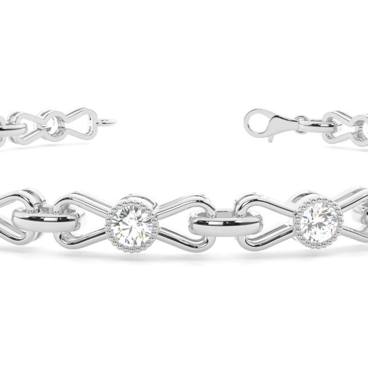 Shine Bright with 3.38 CT Round Cut Lab Grown Diamond Bracelet