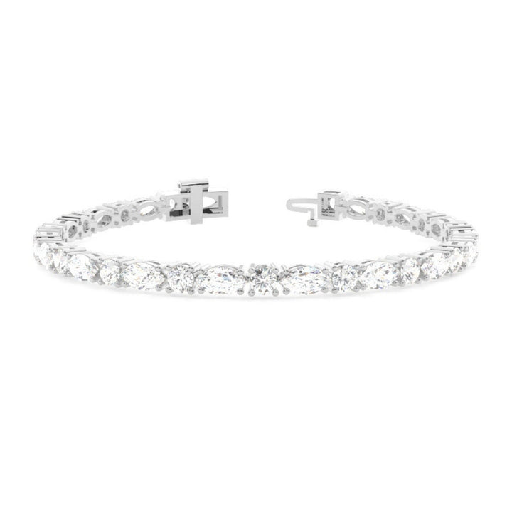 6.30 CT Marquise & Round Cut Lab Grown Diamond Bracelet Sparkle