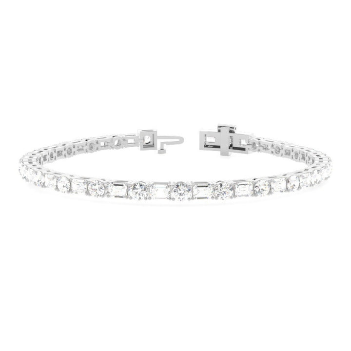 Round & Emerald Cut Lab Grown Diamond 7.15 CT Bracelet for Her