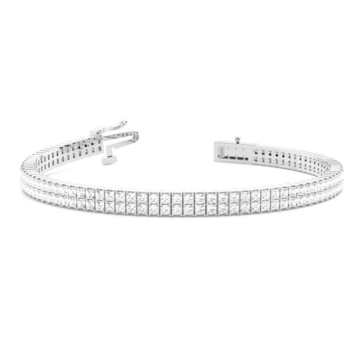 Elegant Princess Cut Lab Grown Diamond 7.50 CT Bracelet Shine