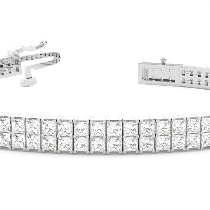 Elegant Princess Cut Lab Grown Diamond 7.50 CT Bracelet Shine