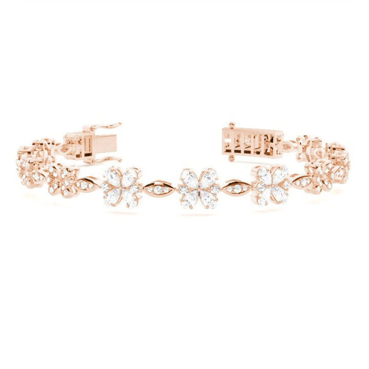 9.40 CT Pear & Round Cut Lab Grown Diamond Bracelet