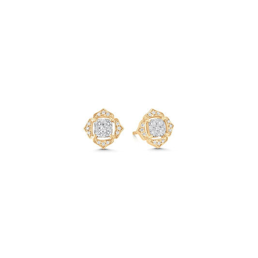 Lab Grown 2.20 CT Round Cut Diamond Fashion Earring