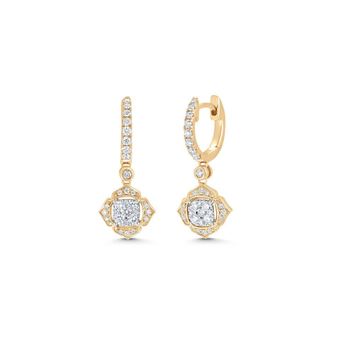 Lab Grown 3.72 CT Round Cut Diamond Hoop Earring