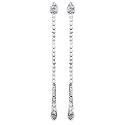 Lab Grown 2.62 CT Round Cut Diamond Drop Earring